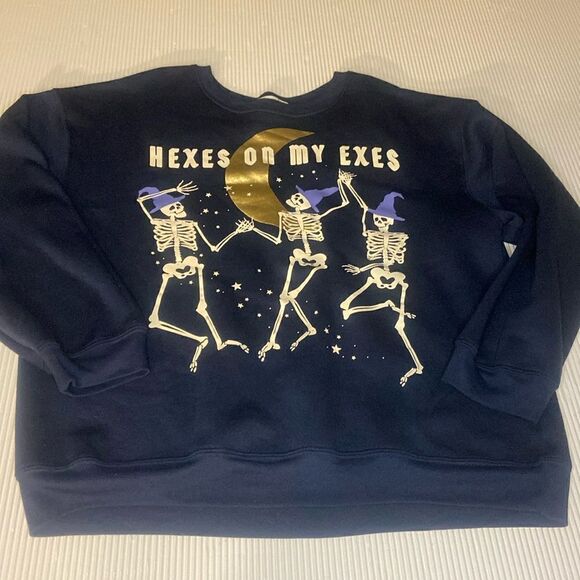 Hexes on my exes sweatshirt Juniors Size XL 15-17 Halloween Humor - Picture 1 of 4